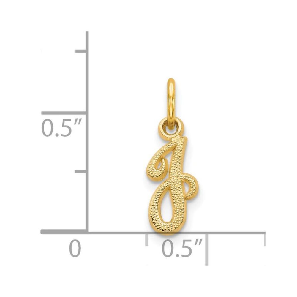 14k Yellow Gold Script Letter J Initial Charm - image 4